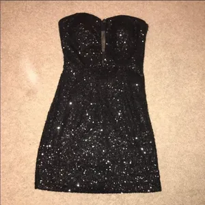 Hailey Logan by Adrianna Papell Black Sequin Dress XS thumbnail 2