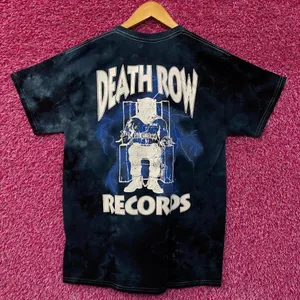 Death Row Records Logo Tie dye  blue Tshirt size medium thumbnail 1
