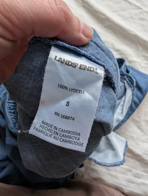 Lands' End Sleeveless Lyocell Tiered Midi Dress Small Blue thumbnail 4