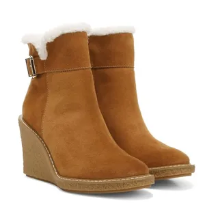 FRANCO‎ SARTO Ulayna Water Resistant Suede Fleece Wedge Bootie, Brown, 11, NWT thumbnail 1