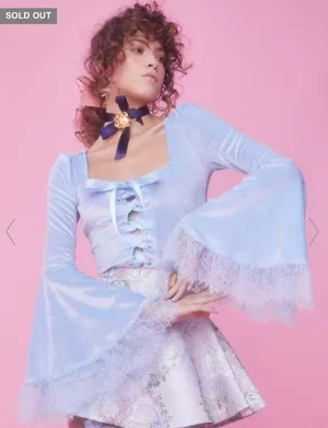 Dolls Kill Velvet Corset Crop Top thumbnail 1