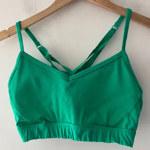 Aerie Offline Green Goals Rib‎ Strappy Back Sports Bra thumbnail 1