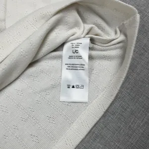 Well Worn T-Shirt Womens L White Crew Neck Long Sleeve Pointelle Knit Top thumbnail 3