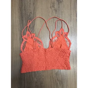 Free People FP One Adella Bralette Orange Lace Bra Fairy Bohemian Festival Boho thumbnail 2