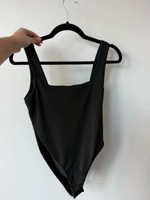 Black Square Neck Bodysuit Size M thumbnail 2
