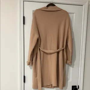 Women's Tan Belted Coat Size XL thumbnail 10