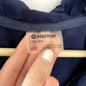 Marmot‎ rain jacket front zipper pocket blue colorblock top women's small nylon thumbnail 5