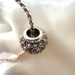 Silver tone rhinestone bead necklace thumbnail 7