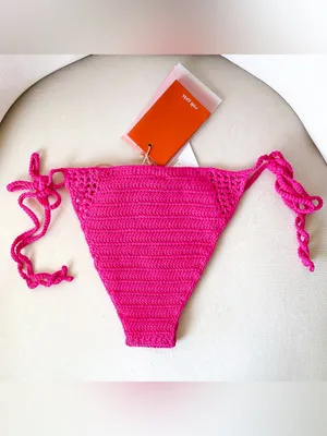 Cult Gaia Alivia Bikini Bottom Crochet Bloom Pink Small NWT thumbnail 6