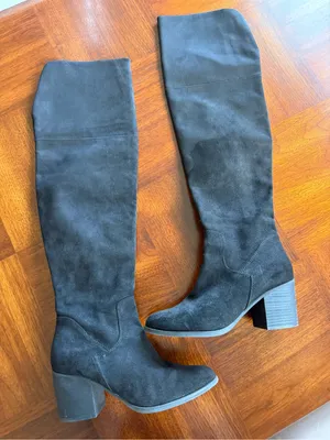 BP over-the-knee black suede boots size 9 thumbnail 4