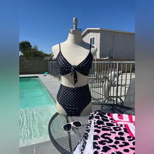 Amazon 🔥🔥High Waisted Two Pieces Polka Dots Swimsuit thumbnail 5