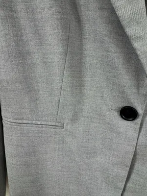 ZARA BASIC COLLECTION Grey One-Button Structured Blazer Size 4 thumbnail 3