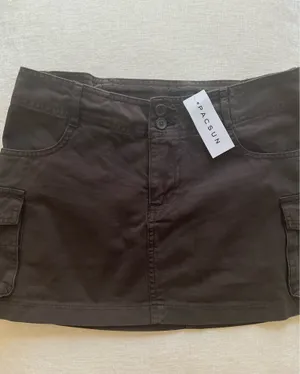 John Galt Brown Cargo Mini Skirt thumbnail 5