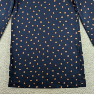 Boden Navy Blue Copper Metallic Polka Dot Cotton Long Sleeve Tunic Dress US 4R thumbnail 10