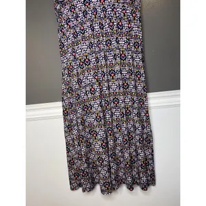 Le Lis Dress Womens Large Blue Floral Scoop Neck Jersey Maxi Sundress Casual thumbnail 3