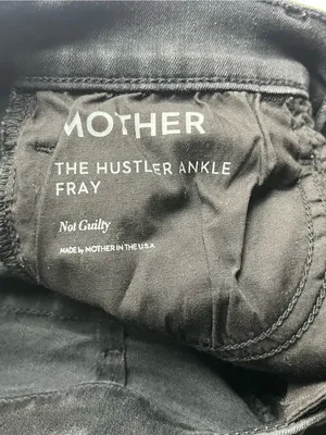 Mother The Hustler‎ Ankle Fray Women's 28 Black Not Guilty Bootcut Denim Jean thumbnail 3