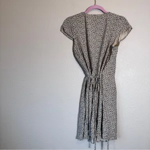 John Galt Brandy Melville Tan Ditsy Floral Mini Wrap Dress Womens S Fall Classic thumbnail 2
