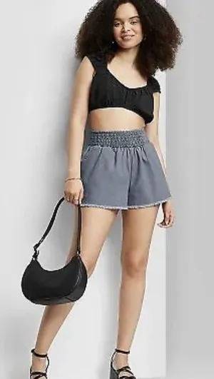 Wild Fable High-Rise Woven Pull-On Shorts Black Women’s XS NWT thumbnail 1