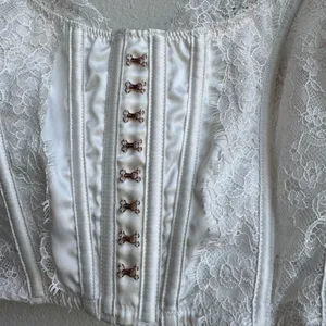 Victoria's Secret Dream Angels Unlined Lace Up Corset Top White Size Small DD thumbnail 2