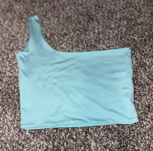 One shoulder blue silk shirt Size M thumbnail 1