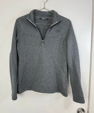 The Northface women’s gray quarter zip pop over top jacket M thumbnail 1