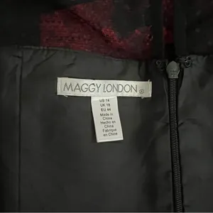 Modcloth Symphony Stunner Dress Maggy London Fit Flare Black Red Floral Mesh 14 thumbnail 4