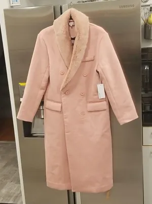💕REFORMATION💕 Lester Coat ~ Faux Fur Shawl Collar Double Breasted Pink S NWT thumbnail 7