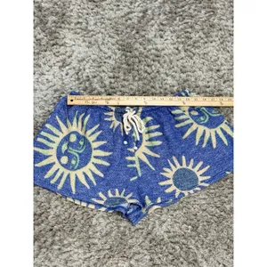 Out From Under Ellie Sweatshorts Blue Celestial Sun Drawstring Boho Loungewear M thumbnail 9