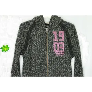 Harley Davidson Womens Hoodie Jacket Skull Chain Accent 1903 Size Medium Tweed thumbnail 3
