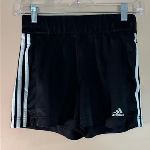 adidas Black Shorts with White Side Stripes thumbnail 1