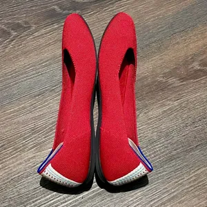 Rothy's Women's The Flat in Cardinal Red Round Toe Knit Ballet Flats Size 7 thumbnail 4