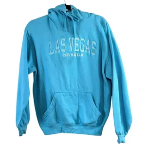 Pacific & Co‎ Hoodie Sz Sm Blue Las Vegas Nevada Embroidered Sweatshirt thumbnail 1