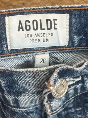 AGOLDE Parker Vintage Cutoff Denim Shorts Distressed Button Fly Size 26 thumbnail 3