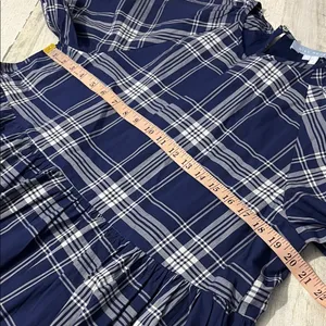 Hill House Norah Nap Navy Plaid Mini Dress Size Medium thumbnail 7