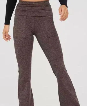 Aerie MEDIUM SHORT OFFLINE Hugger High Waisted Foldover Flare Legging thumbnail 2