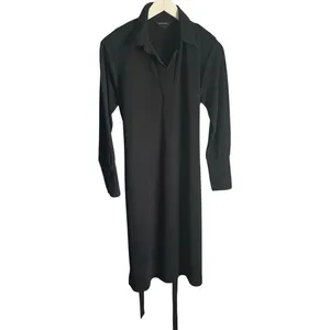 Club Monaco Black Collared Shirt‎ Dress Career Work Office Neutral Minimalist M thumbnail 4