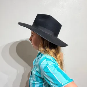 Lack of Color Black Australian Wool Rancher Hat Wide Brim Sz M thumbnail 6