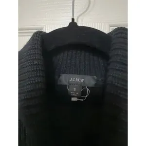 J.Crew Womens Black Cotton Cashmere Ribbed‎ Turtleneck Sweater BB427 Small thumbnail 4