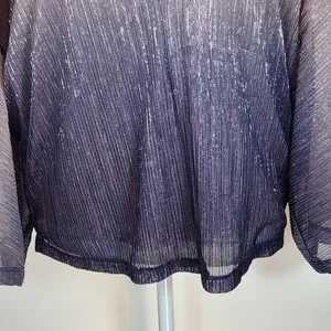 Anthropologie Metallic Gray and Pink Top Size Medium Anthropologie Ombre Blouse thumbnail 4