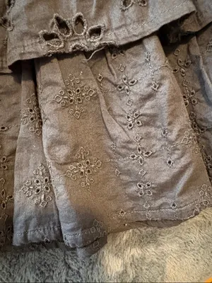 EUC American Eagle Outfitters Dark Gray Eyelet Ruffle Tiered Mini Skirt Size M thumbnail 5