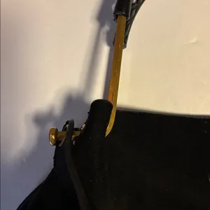 House Of Harlow 1960 Black Suede Bag W/ Shoulder Strap Gold/Brass Toned Handle thumbnail 13
