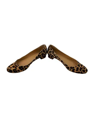 J. Crew Lily Flats Womens Size 7 Leopard Print Calf Hair Low Heel Acadamia thumbnail 10