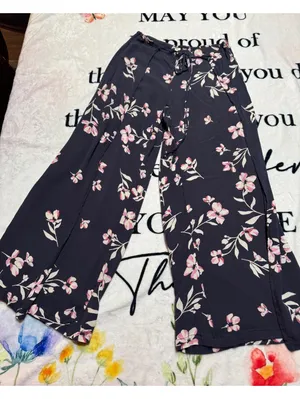 Billabong Black Floral Adventure Spirit Pull-On Wide-Leg Pants Size M thumbnail 3
