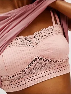 Free People Tallulah Bralette Size Medium NWT Maurice/ Pink thumbnail 2