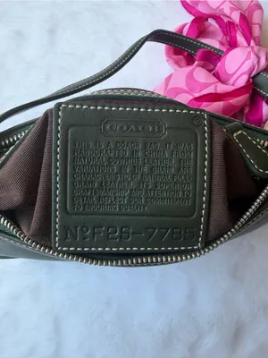 COACH 7785 Hamptons Demi Green Leather Shoulder Bag Y2K Rare Accessory Pouch thumbnail 6