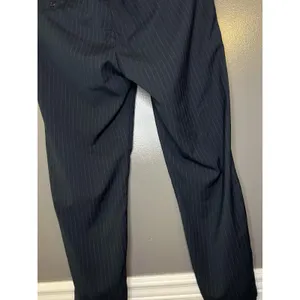 Abercrombie & Fitch Dress Pants Womens Med Blue Pinstripe Stretch Elastic Waist thumbnail 5
