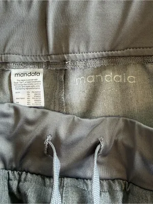 Mandala Scrub Set Charcoal Grey V Neck Top High Waisted Joggers Size Medium thumbnail 9