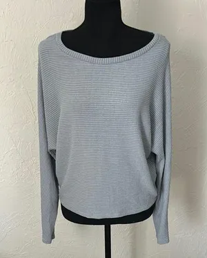Garage Blue Crew Neck Relaxed Fit Long Sleeve Sweater thumbnail 1