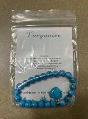 Turquoise Bracelet With Blue Heart Charm thumbnail 1