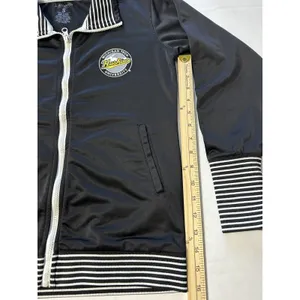 J. America Michigan Tech Huskies Track Jacket Womens S Black Stripe Zip VTG VGUC thumbnail 5